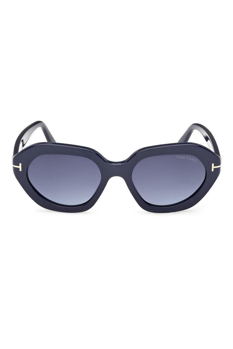 Meryl 53mm Gradient Geometric Sunglasses, Main, color, NAVY BLUE / BLUE LENS