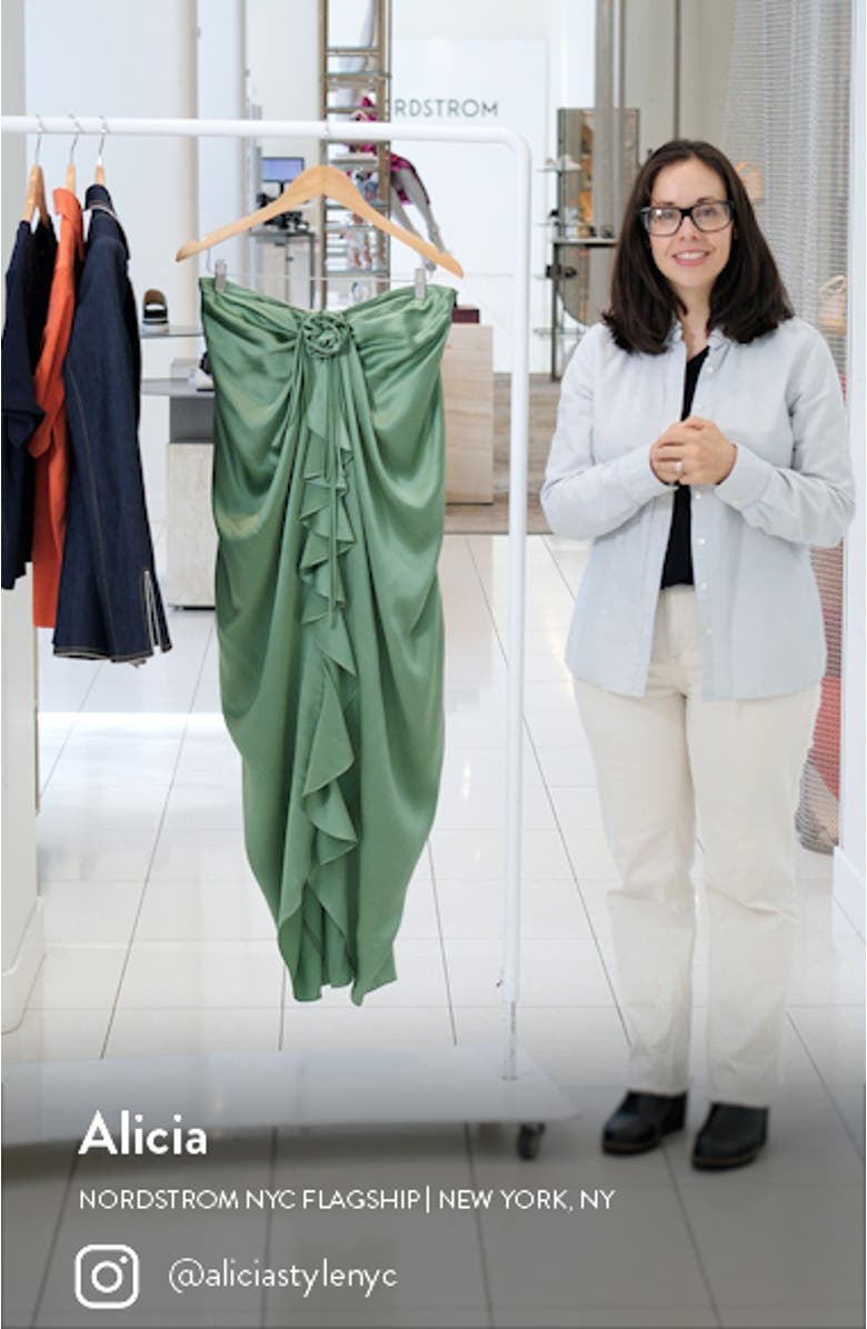 Meredith Rosette Detail Silk Dress, sales video thumbnail