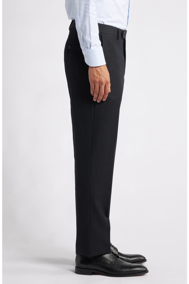 Roica Flat Front Straight Leg Dress Pants, Alternate, color, BLACK