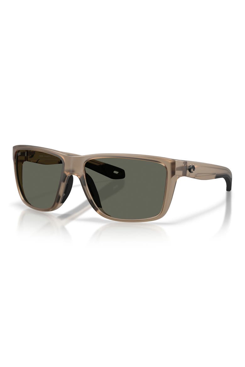 Broadbill II 58mm Polarized Rectangular Sunglasses, Alternate, color, MATTE BROWN SMOKE / GRAY 580G