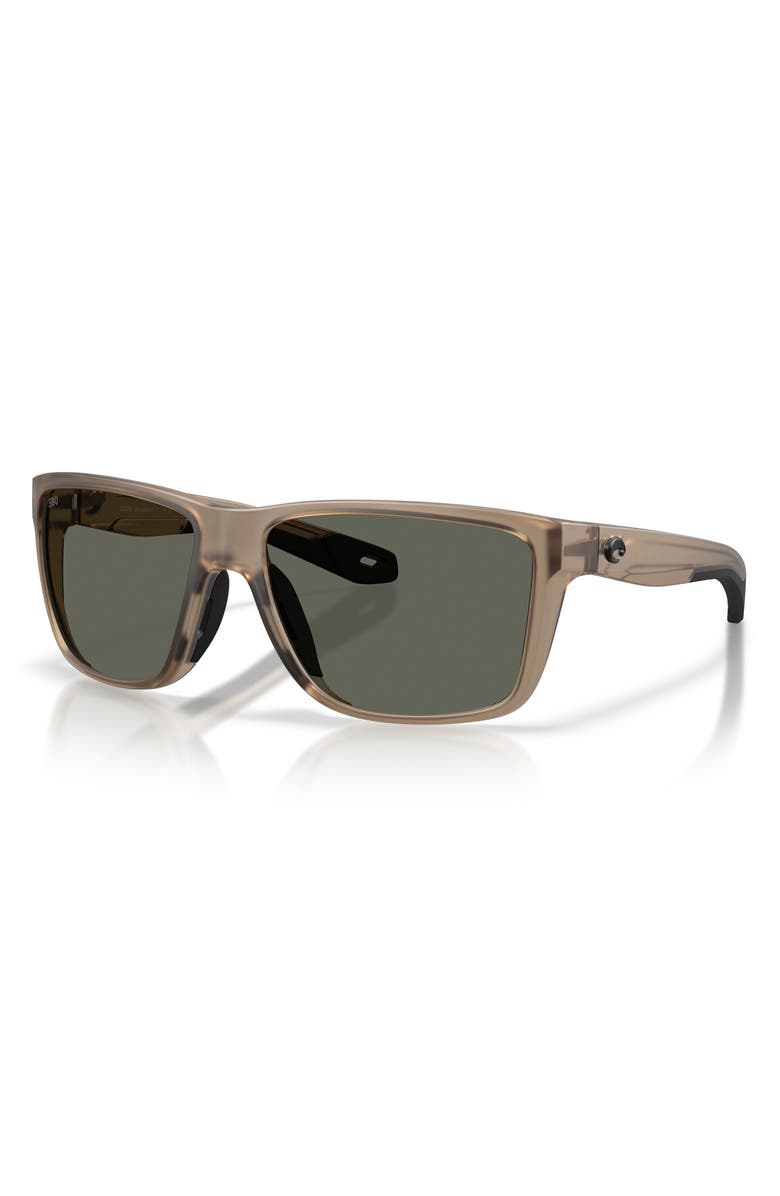 Costa Del Mar Broadbill II 58mm Polarized Rectangular Sunglasses, Alternate, color, Matte Brown Smoke / Gray 580G