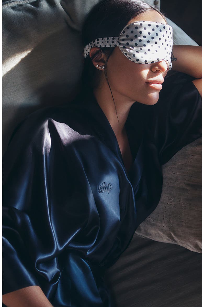 White & Polka Dot Pillowcase & Sleep Mask Set, Alternate, color, NO COLOR
