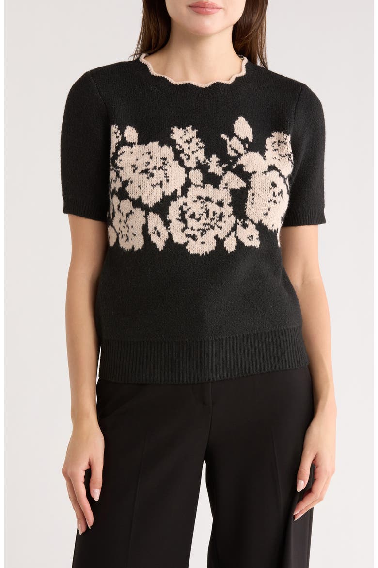 Jacquard Sweater, Main, color, BLACK