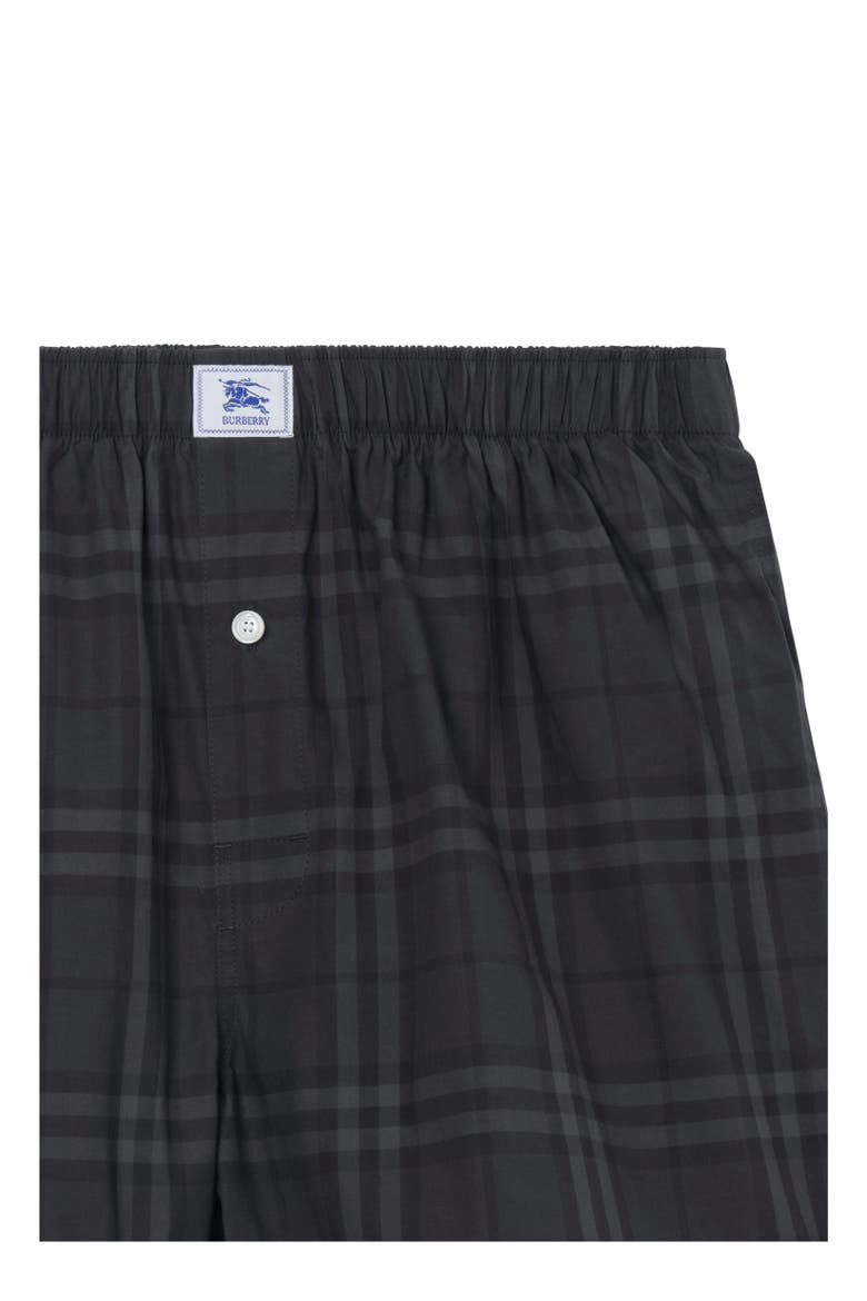 Check Cotton Boxer Shorts, Alternate, color, Iron grey