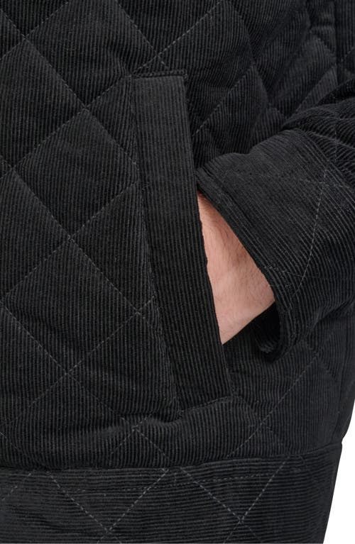 Cole Haan Quilted Shirt Jacket In Black