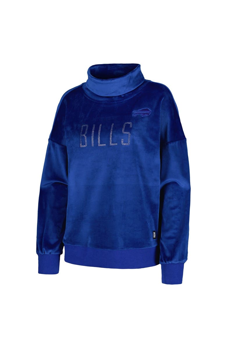 DKNY SPORT Women's DKNY Sport  Royal New York Giants Deliliah Rhinestone Funnel Neck Pullover Sweatshirt, Alternate, color, 