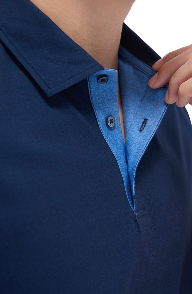 Bugatchi Vincent OoohCotton<sup>®</sup> Double Knit Solid Polo, Alternate, color, Navy