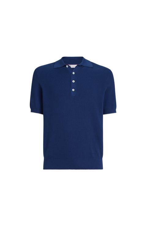 Half English rib knit polo