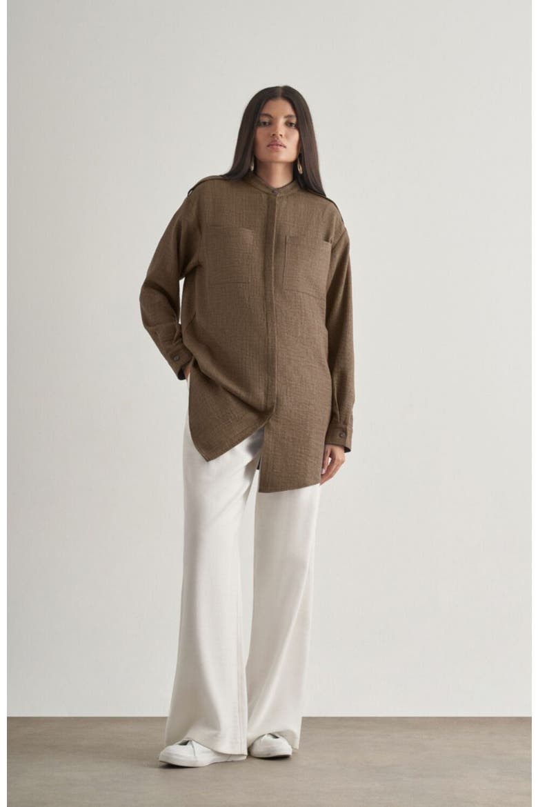Epaulette Tunic, Alternate, color, Brown