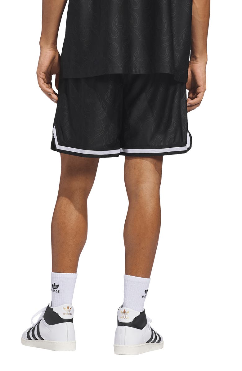 adidas Basketball Flame Loose Fit Drawstring Shorts, Alternate, color, Black/ /