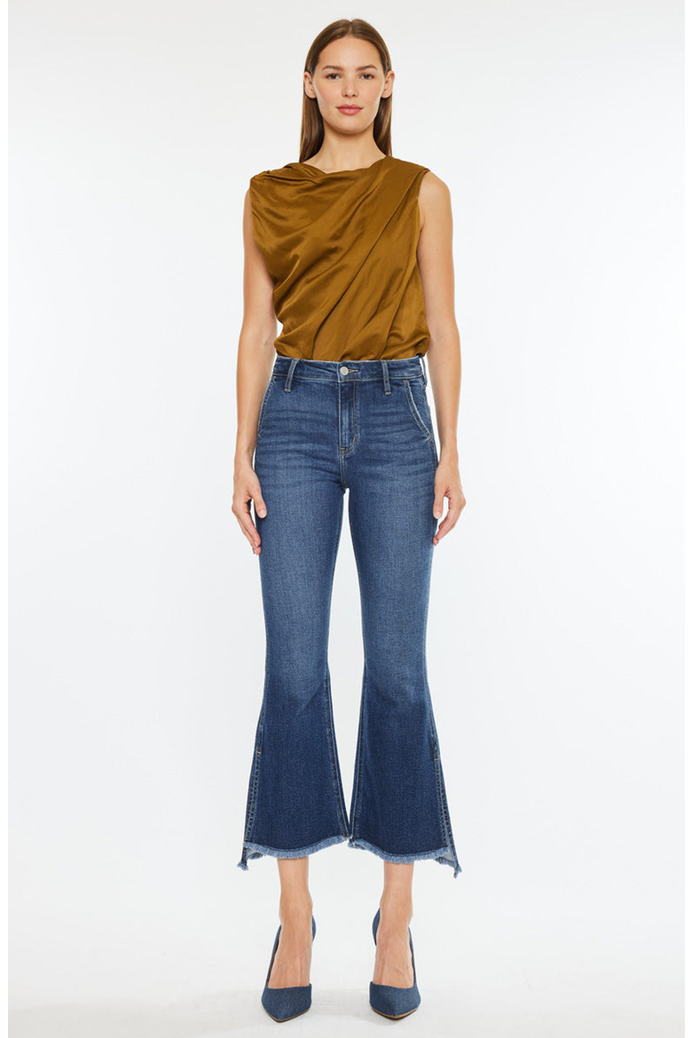 Reba High Rise Cropped Flare Jeans, Main, color, Medium Wash