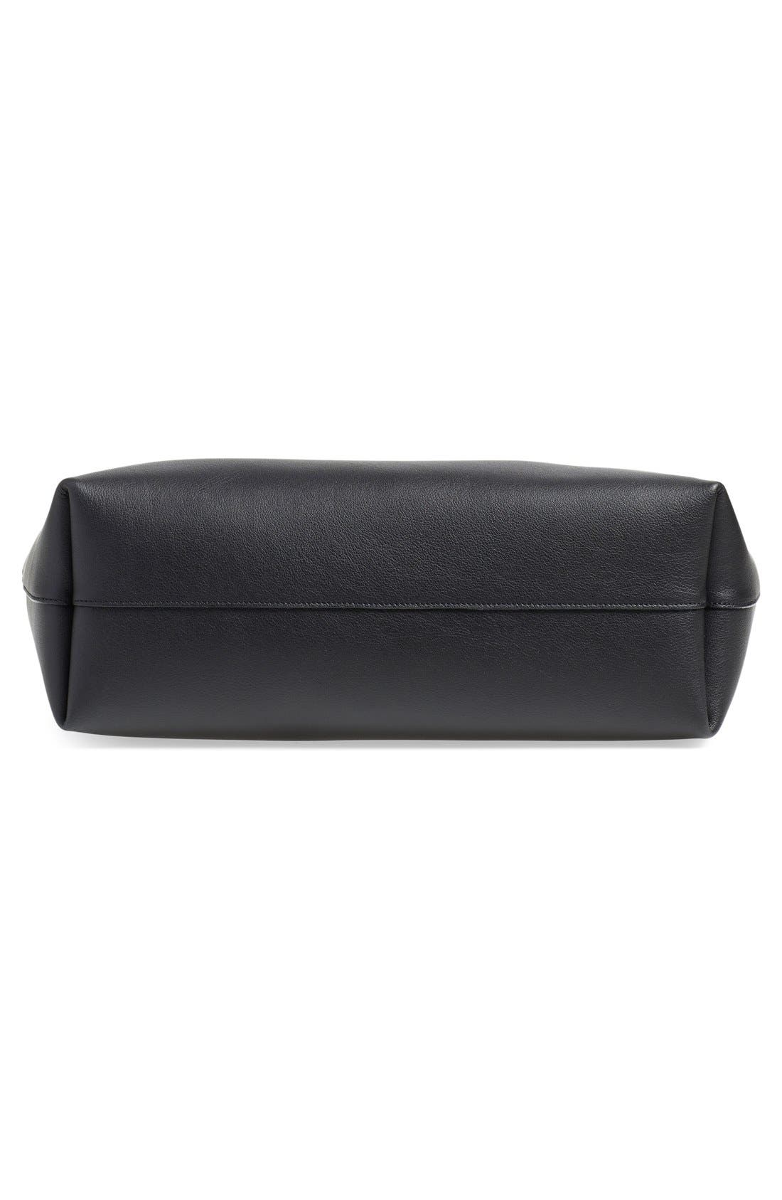'Shopping' Leather Tote, Alternate, color, NOIR/ NOIR