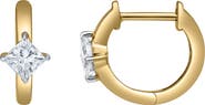 LuvMyJewelry Princess Charm 14K Gold Lab Grown Diamond Huggies -1.00 ct