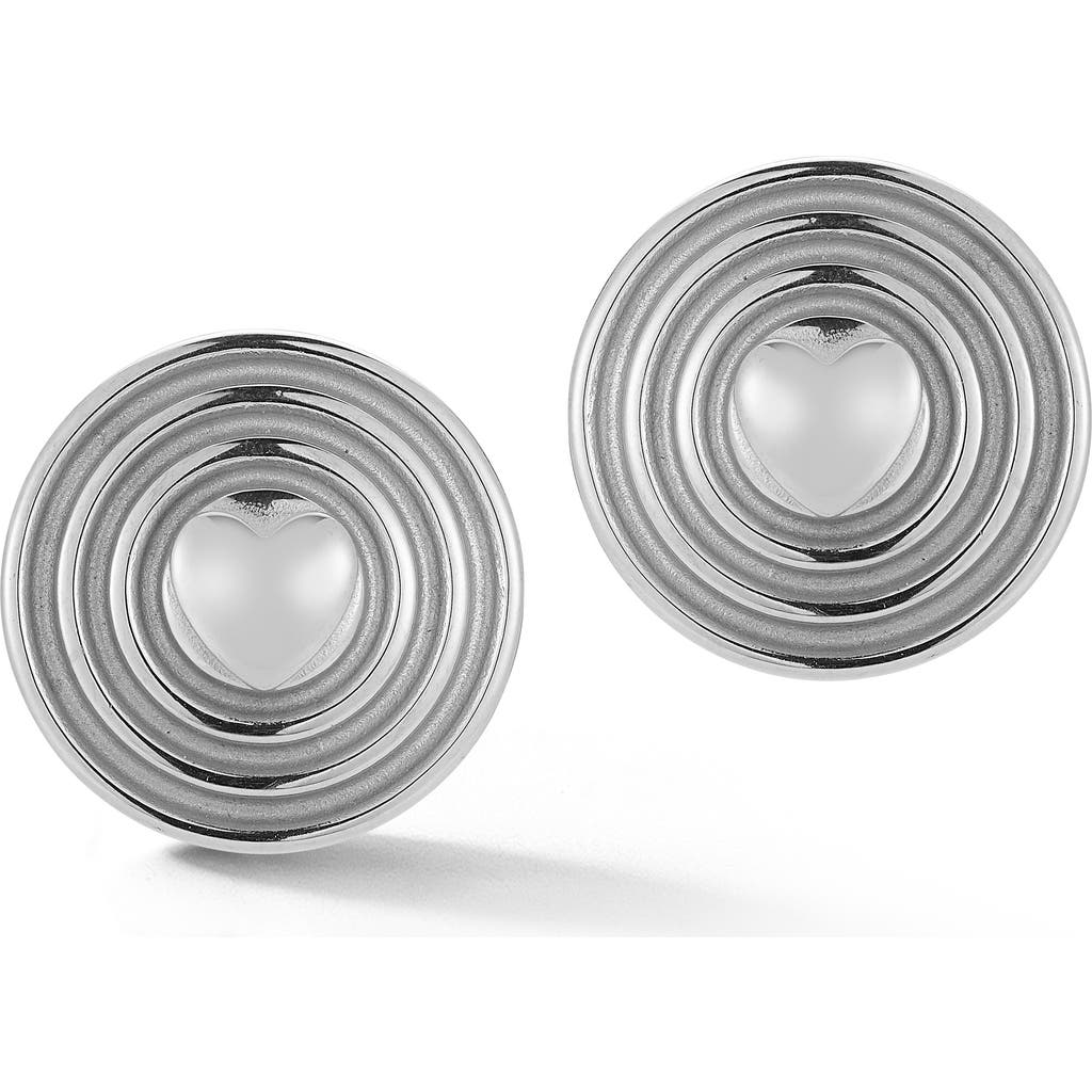Sphera Milano Plated Bold Round Heart Earrings
