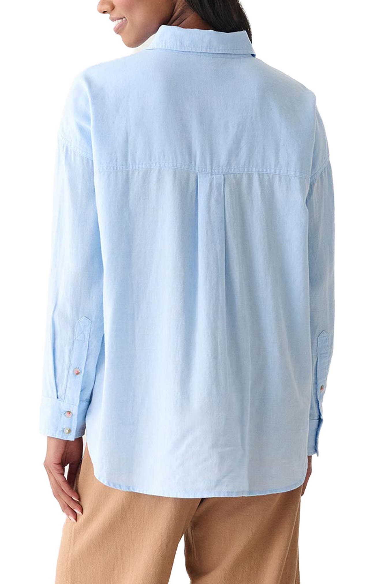 Cotton Chambray Button-Up Shirt - image 2