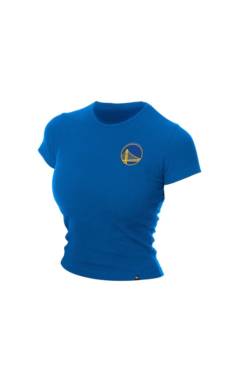 New Era Women's New Era  Blue Golden State Warriors Leisure Collection Baby Doll Cropped T-Shirt, Alternate, color, Blue