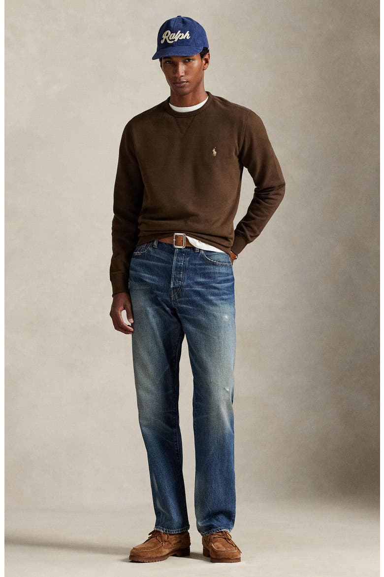RL Fleece Crewneck Sweatshirt, Alternate, color, NUTMEG BRW