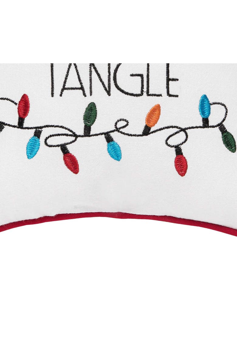 C&F Home Tinsel In A Tangle Christmas Throw Pillow, 10" x 10", Alternate, color, White