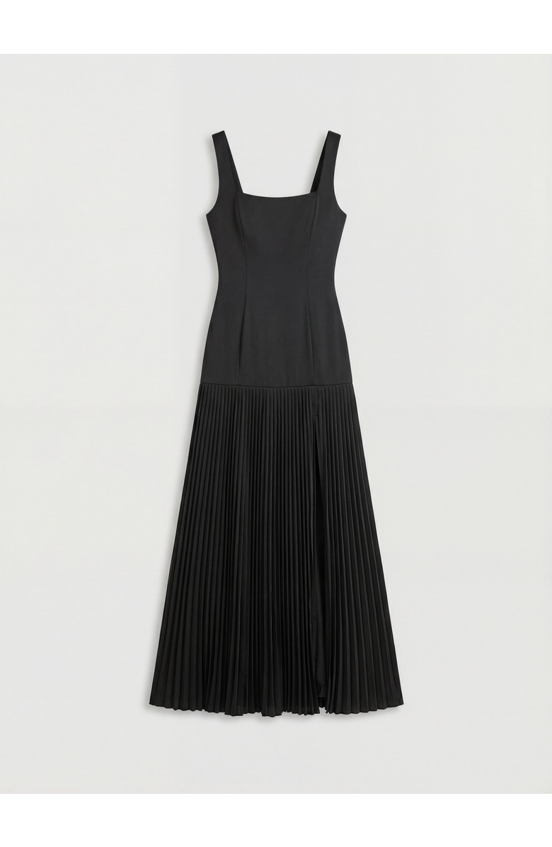 MissPap Premium Pleated Skirt Bridesmaid Dress, Alternate, color, Black