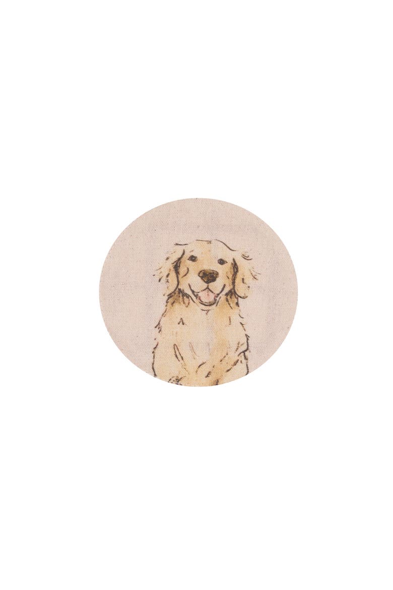 Vintage Dog Pet Cotton Set of 4 Drink Coasters 4", Alternate, color, Red
