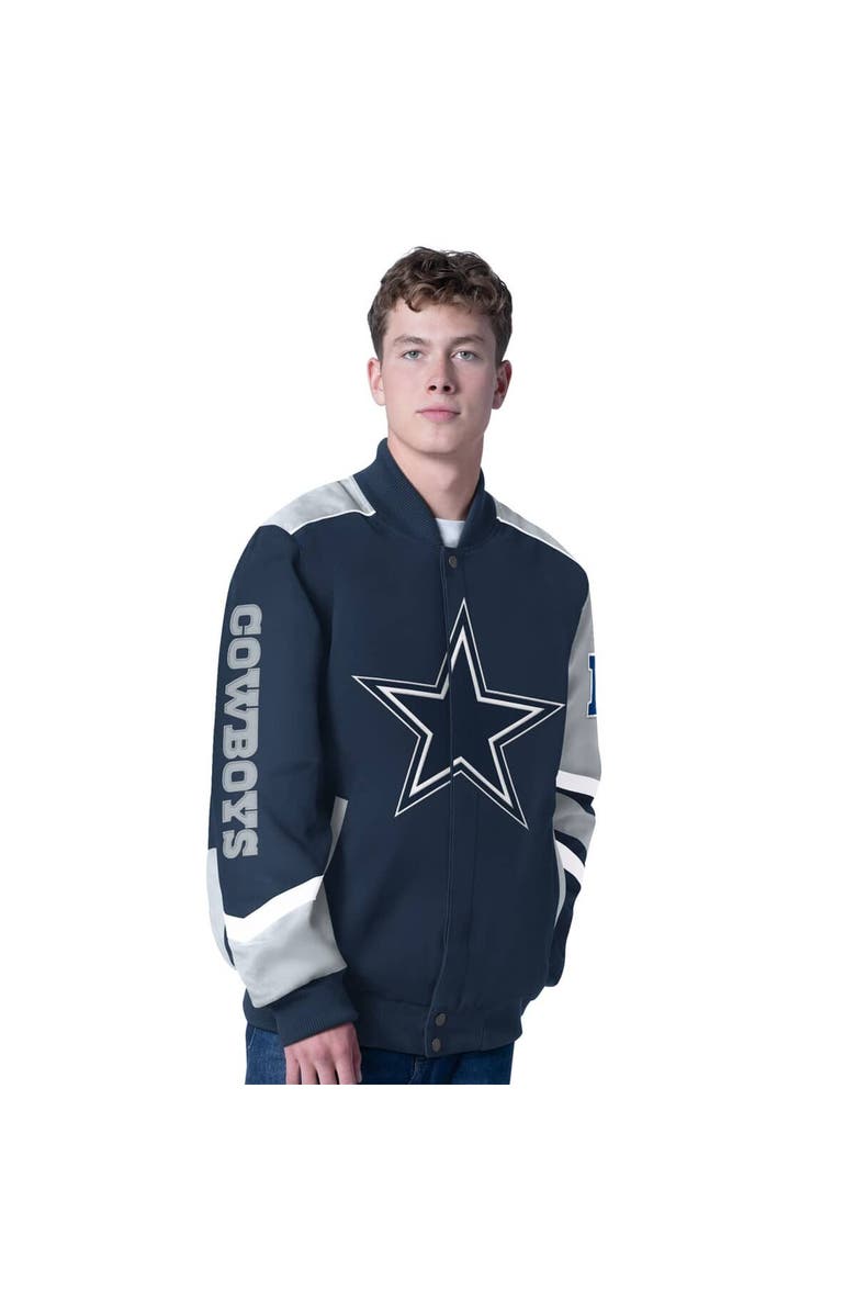 G-III SPORTS BY CARL BANKS Men's G-III Sports by Carl Banks Navy Dallas Cowboys Prime Time Full-Zip Racing Jacket, Main, color, Navy