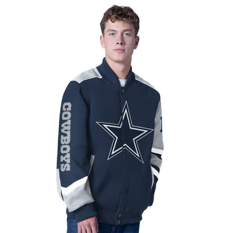 Men's G-III Sports by Carl Banks Navy Dallas Cowboys Prime Time Full-Zip Racing Jacket