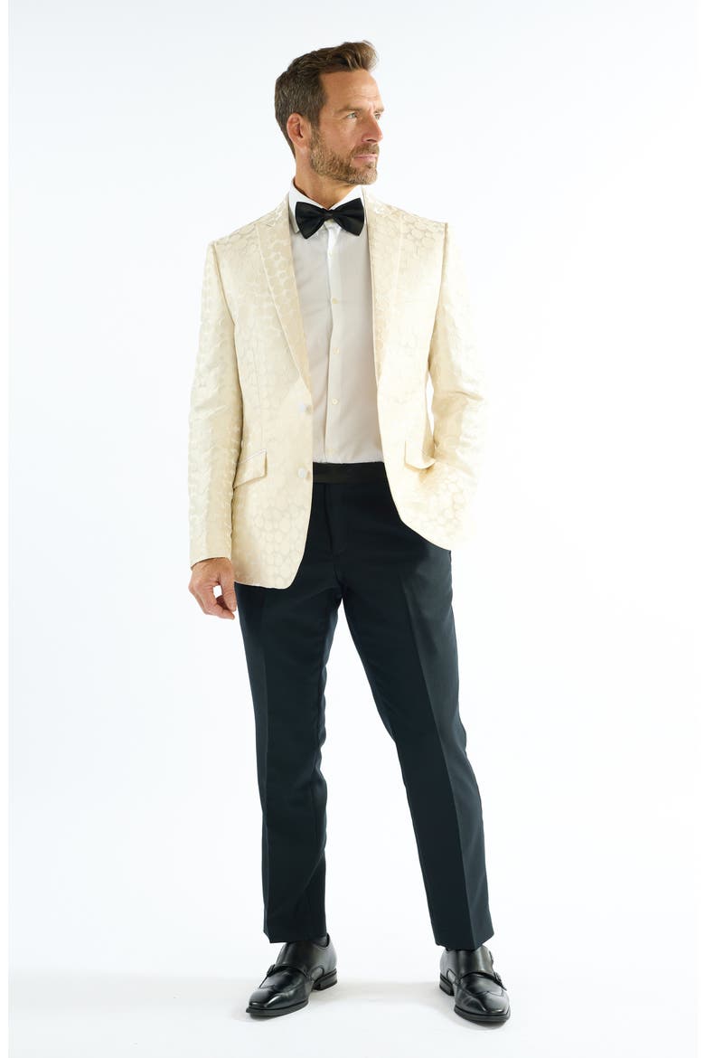 Dotted Jacquard Evening Jacket, Alternate, color, IVORY