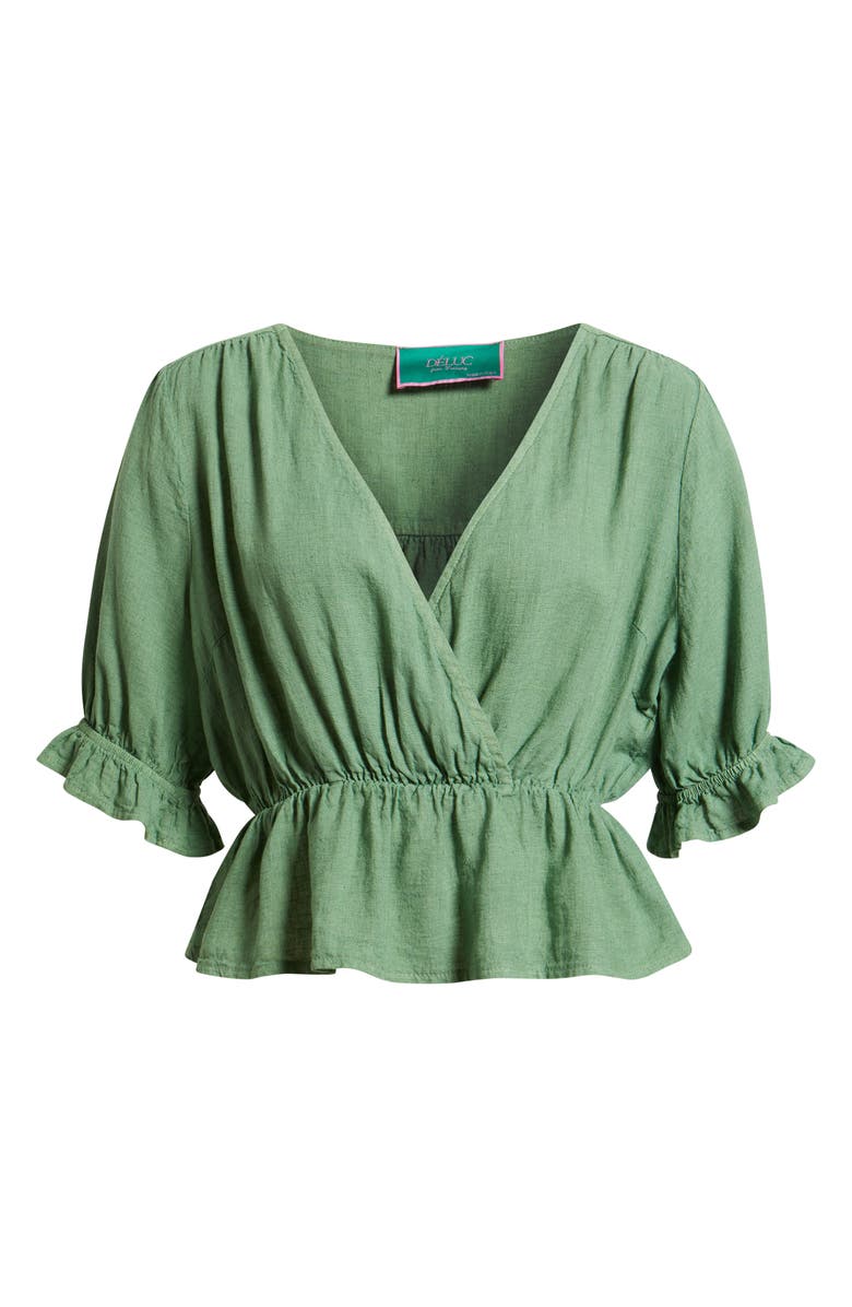 DELUC Felice Peplum Top, Alternate, color, Green