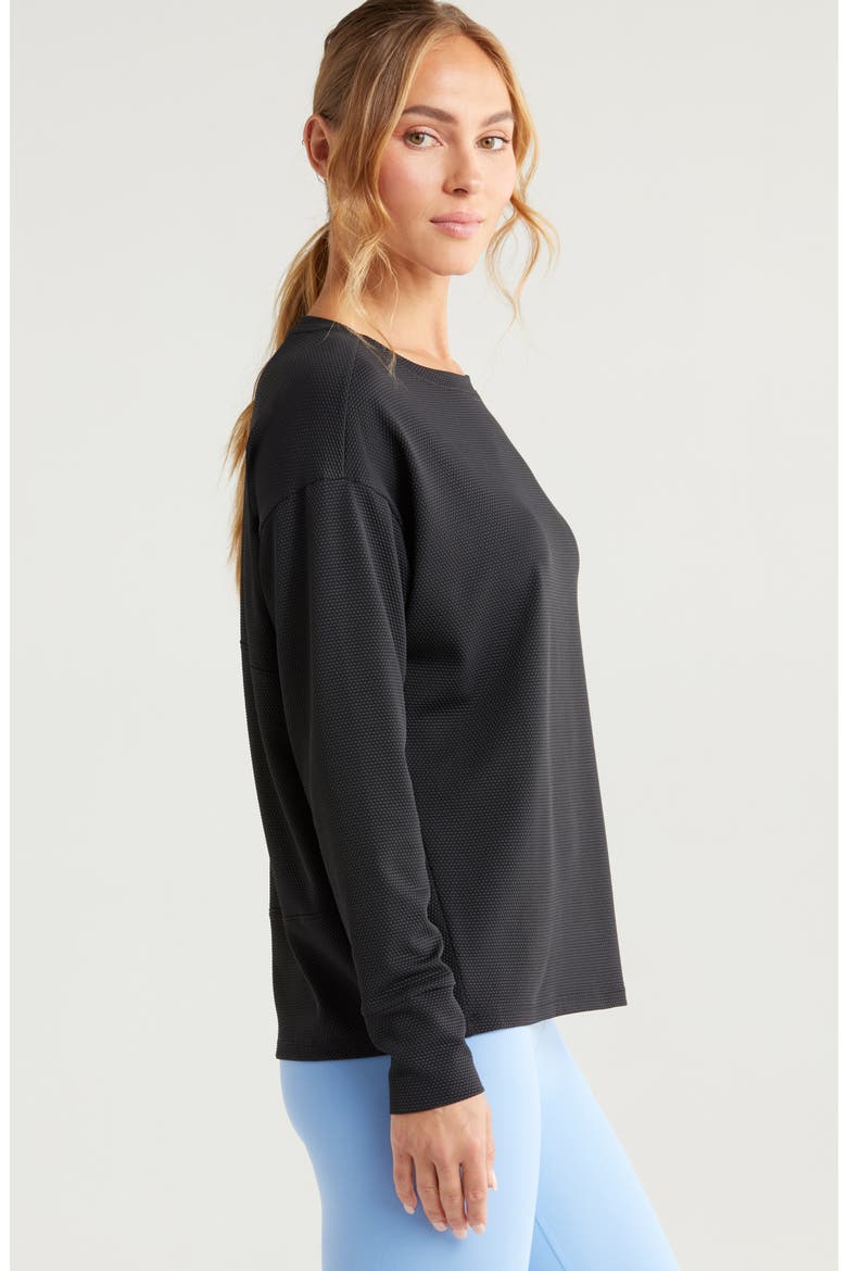 Textured Equilibrium Long Sleeve T-Shirt, Alternate, color, BLACK