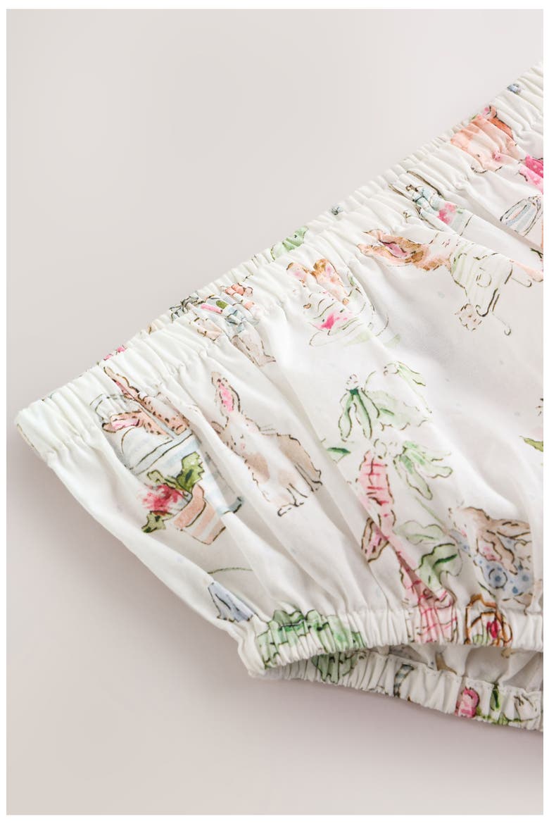 Kids' Flutter Sleeve Cotton Dress & Bloomers Set, Alternate, color, WHITE