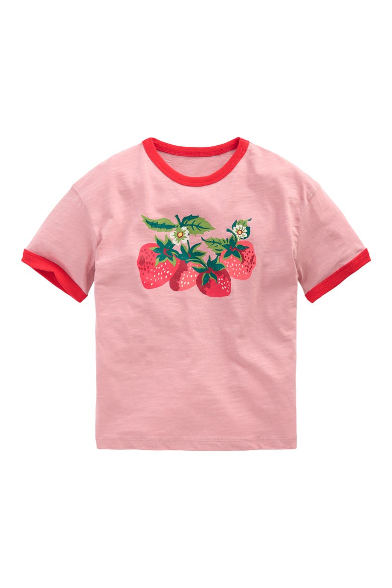 Kids' Ringer Cotton Graphic T-Shirt, Main, color, VINTAGE PINK STRAWBERRIES