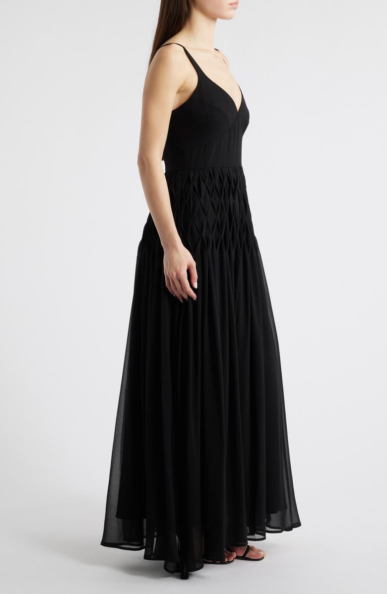 Hutch Diamond Pleat Detail Maxi Dress, Alternate, color, Black