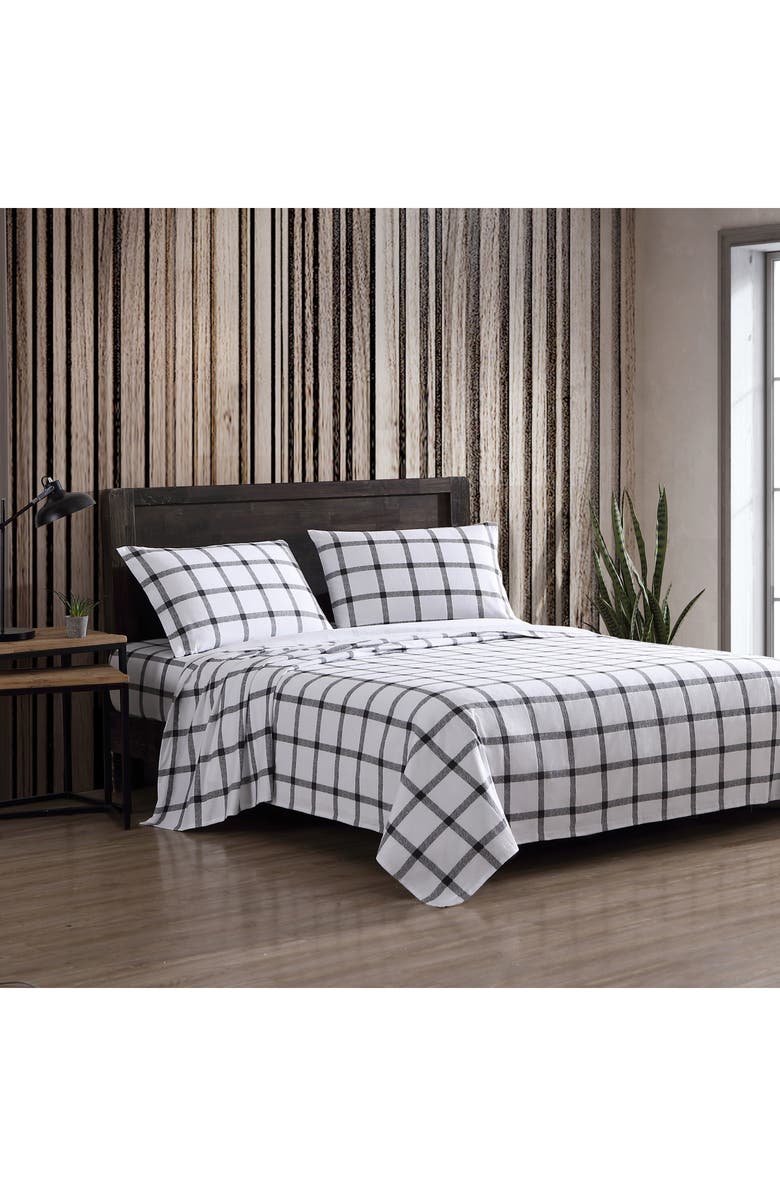 Eddie Bauer Bunkhouse Plaid Cotton Flannel Sheet Set, Alternate, color, Dark Grey