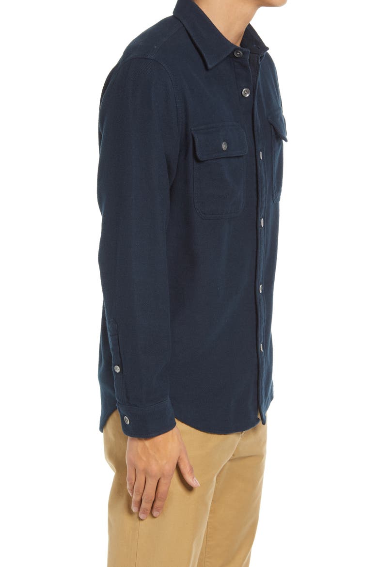 Alf 5146 Flannel Button-Down Shirt, Alternate, color, NAVY BLUE