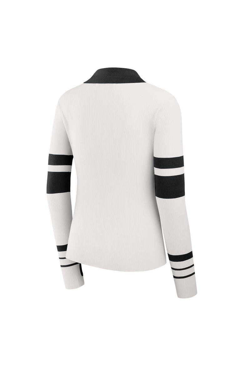 Women's WEAR by Erin Andrews White New Orleans Saints Ribbed Henley Polo Sweater, Alternate, color, White