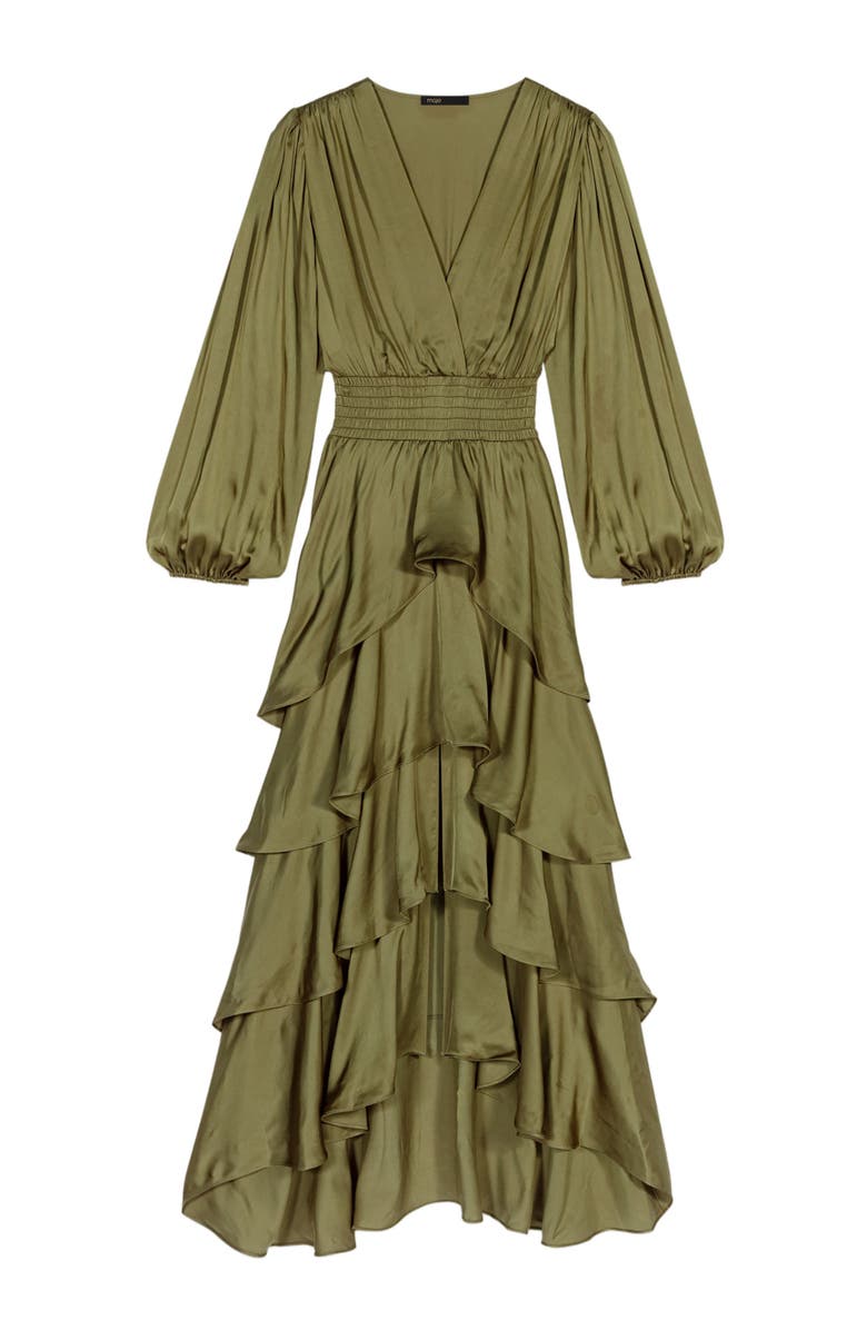 maje Tiered maxi dress, Alternate, color, 
