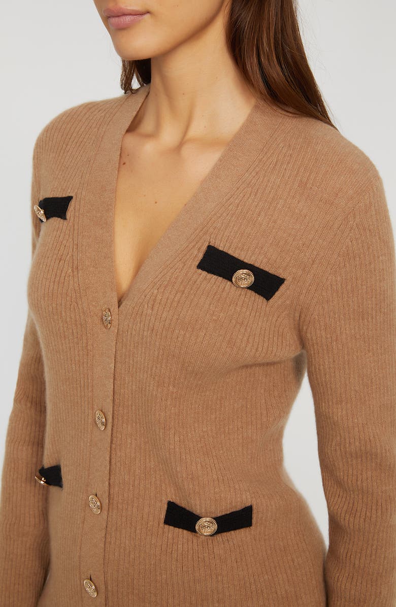 Elie Tahari The Draya Cashmere Cardigan, Alternate, color, Saddle Brown