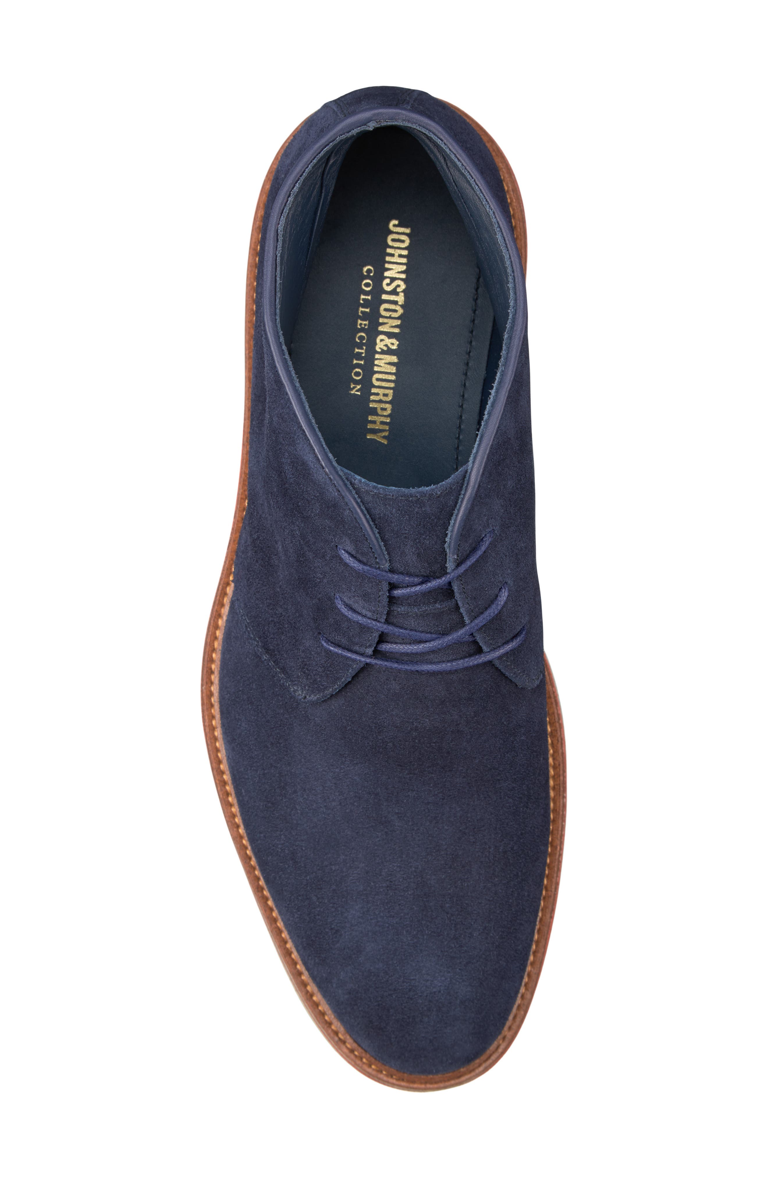 Johnston & Murphy Jenson Water Resistant Chukka Boot, Alternate, color, Navy Italian Suede