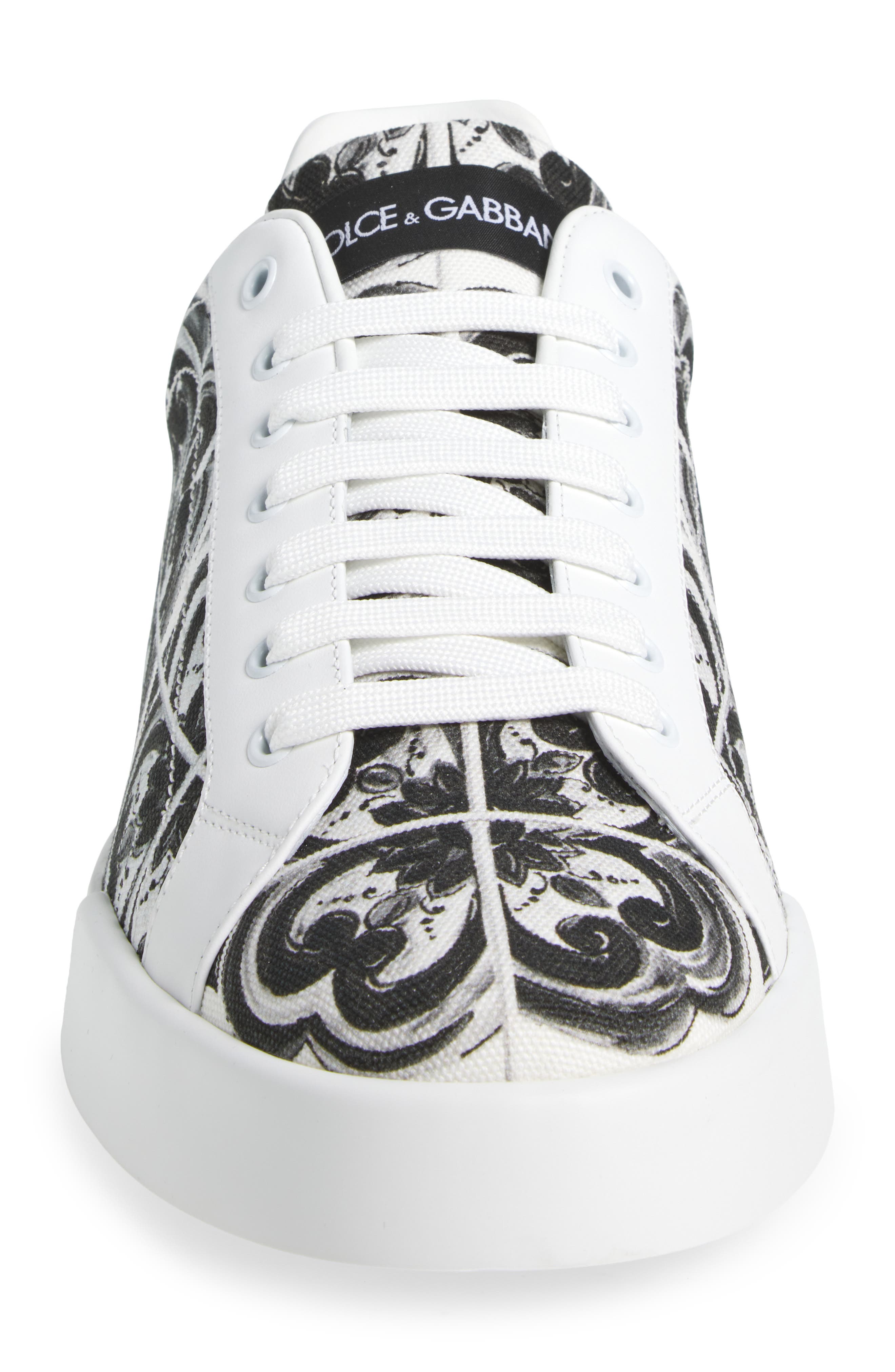 Dolce&Gabbana Portofino Majolica Print Sneaker, Alternate, color, Iu3tn Maiolica 3 Nero