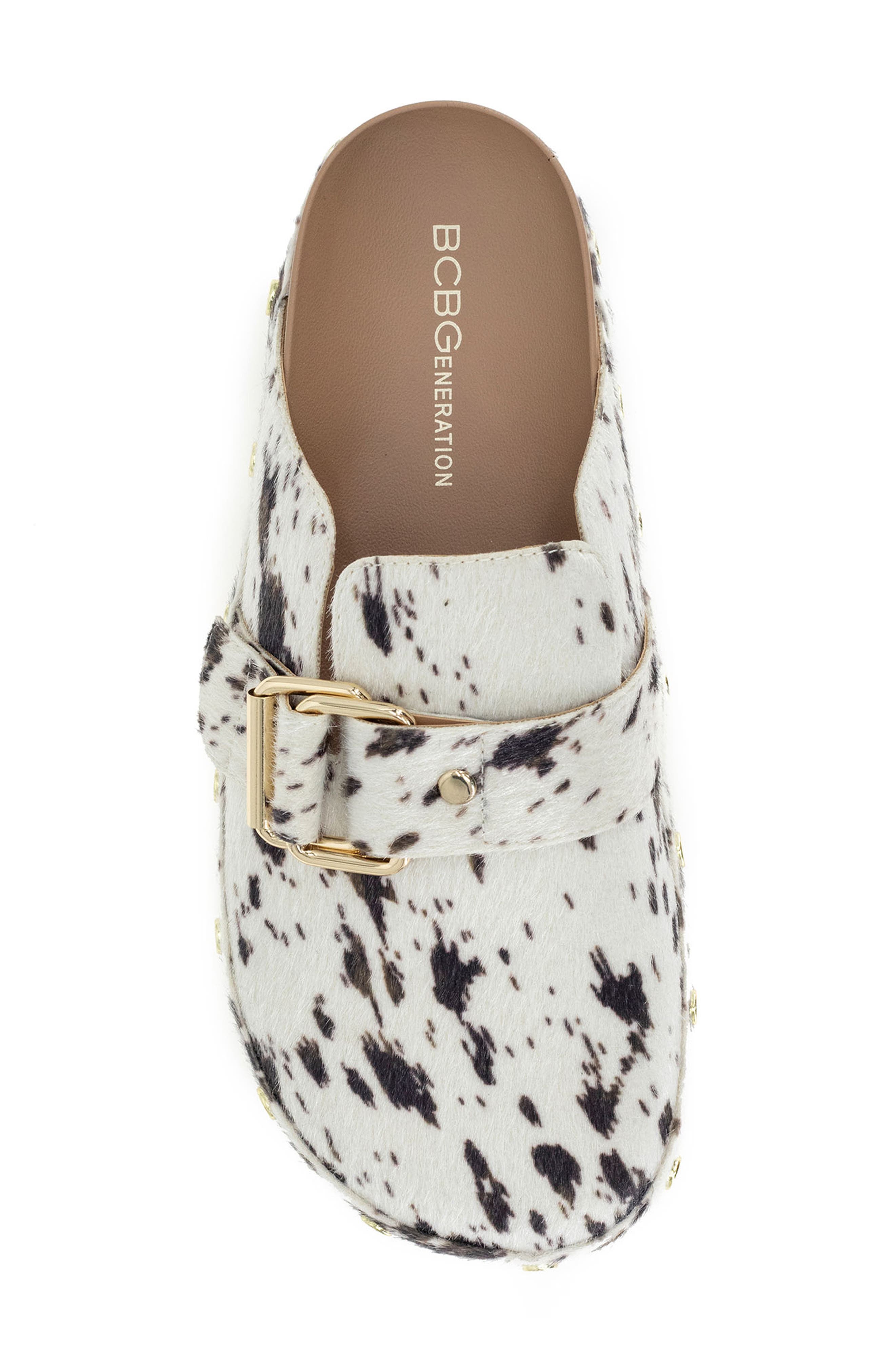 BCBGeneration Haisley Genuine Calf Hair Clog, Alternate, color, Ivory Calf Hair