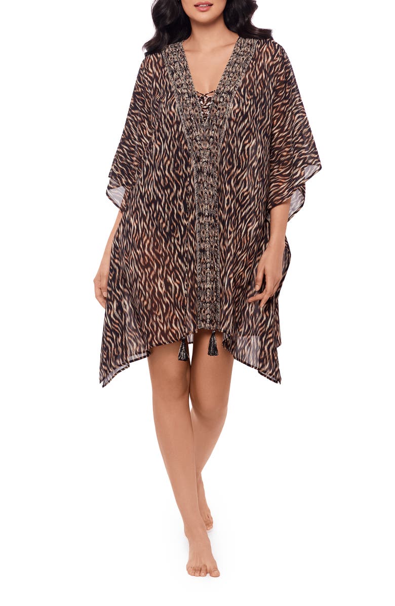 Miraclesuit<sup>®</sup> Topkapi Cover-Up Caftan, Main, color, Black/ Multi