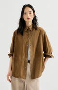 Brunello Cucinelli Suede shirt with monili