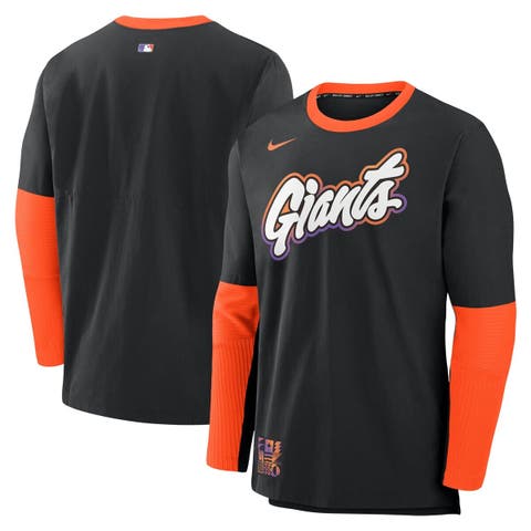 Men's Nike  Black/Orange San Francisco Giants 2025 City Connect Authentic Collection Lightweight Player Tri-Blend Performance Long Sleeve T-Shirt