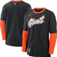 Nike Men's Nike Black/Orange San Francisco Giants 2025 City Connect Authentic Collection Lightweight Player Tri-Blend Performance Long Sleeve T-Shirt