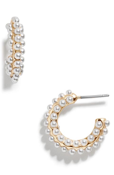 Nina Imitation Pearl Hoop Earrings