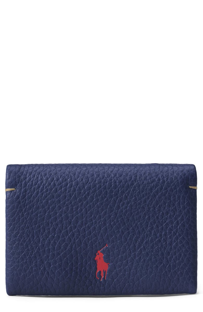 Polo Ralph Lauren Polo Play Leather Card Case, Main, color, Ink