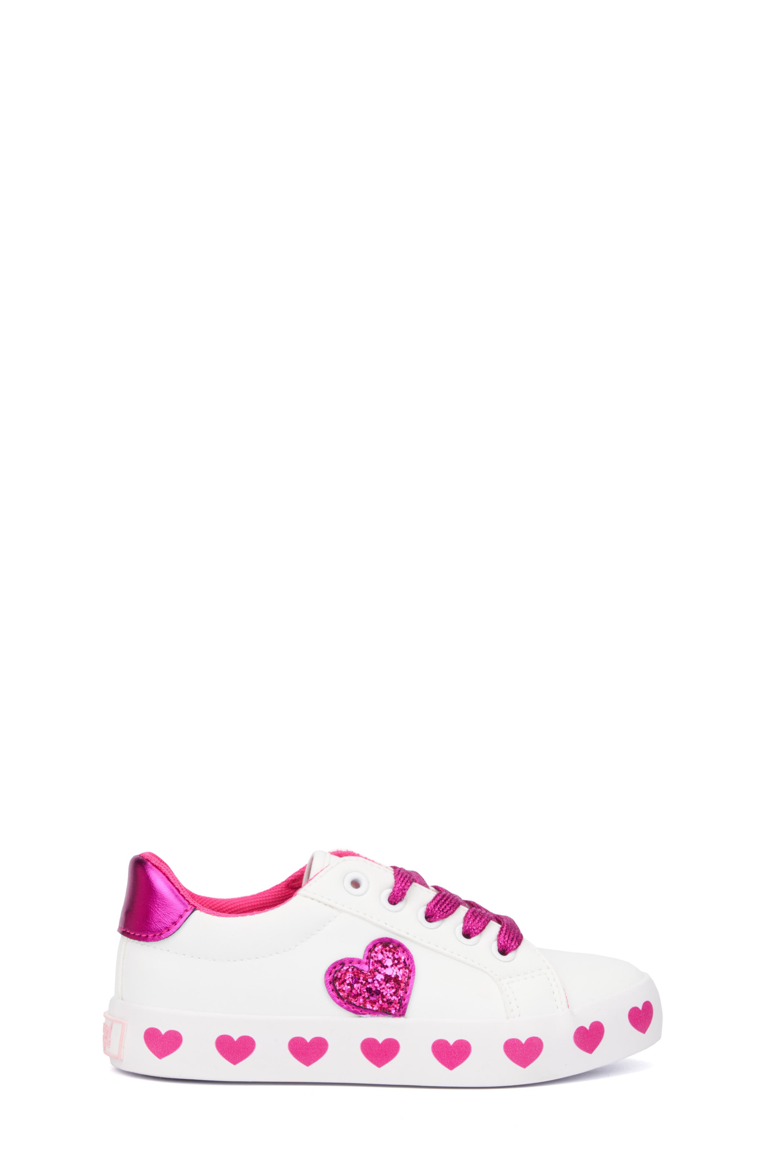 OLIVIA MILLER Kids' Metallic Heart Sneaker, Alternate, color, 