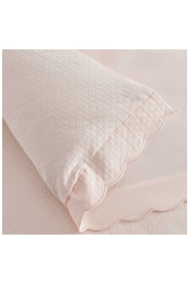 Signature Scallop Solid Pique Duvet Set, Alternate, color, PEARL PEACH