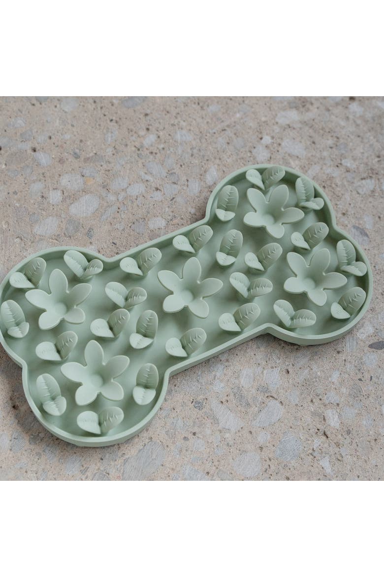 Enrichment Snuffle Mat Sage Green Bone Textured Dog Feeding Pad, Alternate, color, Green