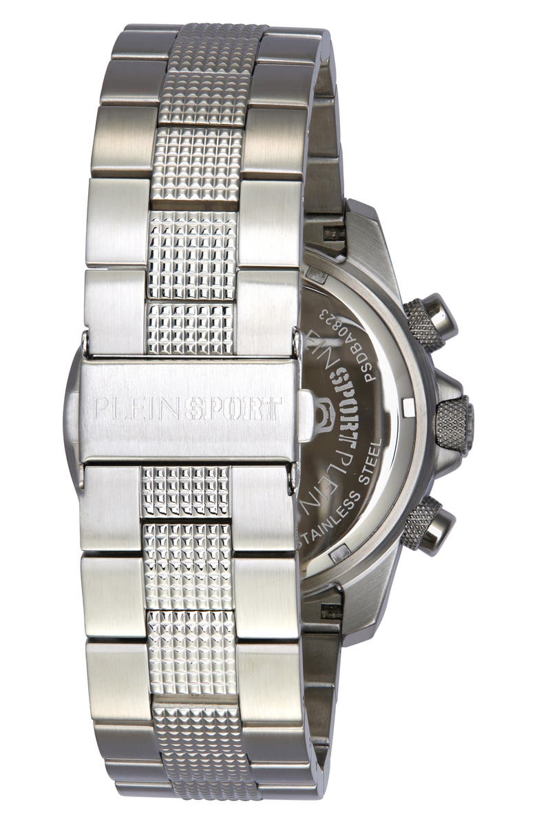 PLEIN SPORT Hurricane Bracelet Strap Chronograph Watch, 44mm, Alternate, color, Stainless Steel